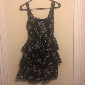 Black dress with floral pattern